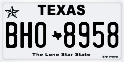 TX license plate BHO8958