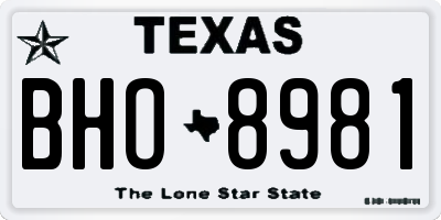 TX license plate BHO8981