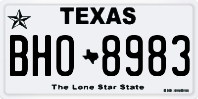 TX license plate BHO8983