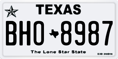 TX license plate BHO8987