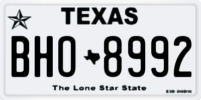 TX license plate BHO8992