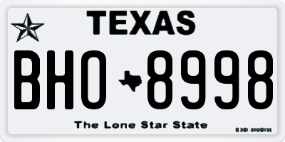 TX license plate BHO8998