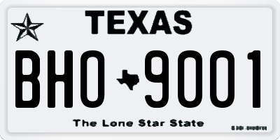 TX license plate BHO9001