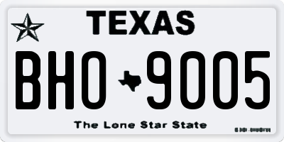 TX license plate BHO9005