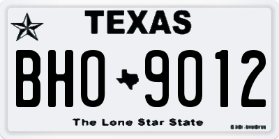 TX license plate BHO9012
