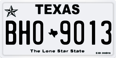 TX license plate BHO9013