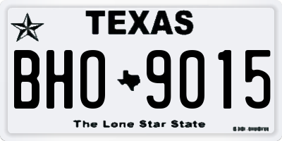 TX license plate BHO9015