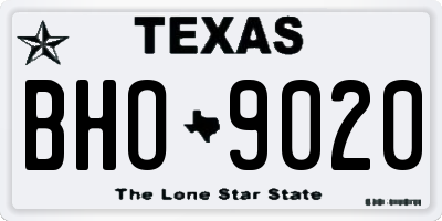 TX license plate BHO9020