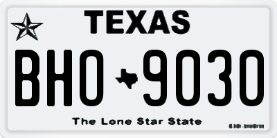 TX license plate BHO9030