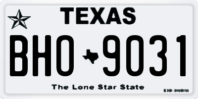 TX license plate BHO9031