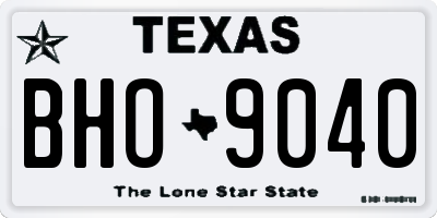 TX license plate BHO9040