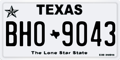 TX license plate BHO9043