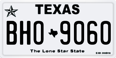 TX license plate BHO9060