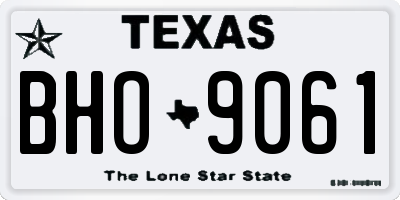 TX license plate BHO9061