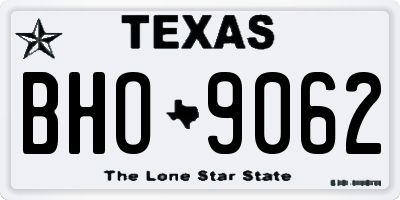 TX license plate BHO9062
