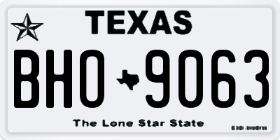 TX license plate BHO9063