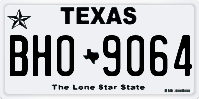 TX license plate BHO9064