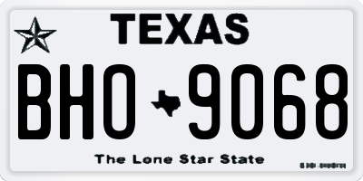 TX license plate BHO9068