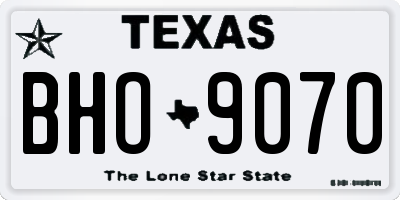 TX license plate BHO9070