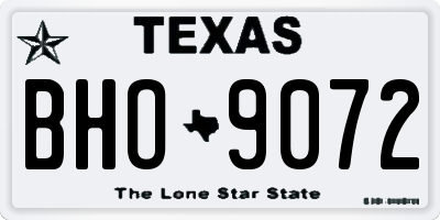 TX license plate BHO9072
