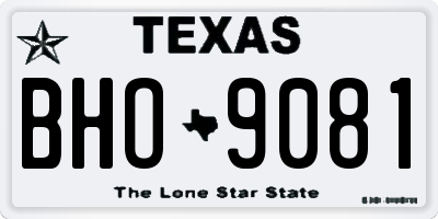 TX license plate BHO9081