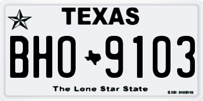 TX license plate BHO9103