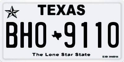 TX license plate BHO9110