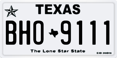 TX license plate BHO9111