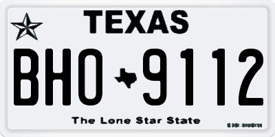 TX license plate BHO9112