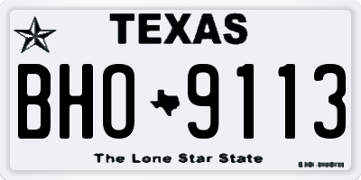 TX license plate BHO9113