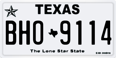 TX license plate BHO9114