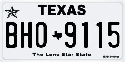 TX license plate BHO9115