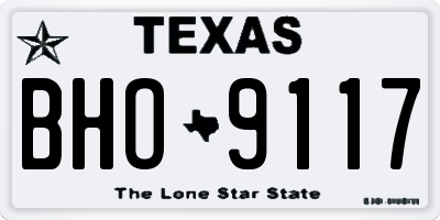 TX license plate BHO9117