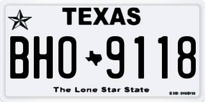 TX license plate BHO9118