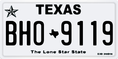 TX license plate BHO9119