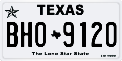 TX license plate BHO9120