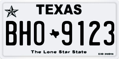 TX license plate BHO9123