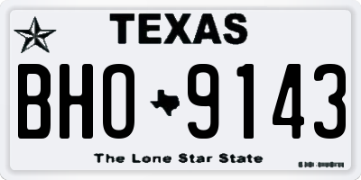 TX license plate BHO9143