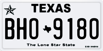 TX license plate BHO9180