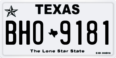 TX license plate BHO9181