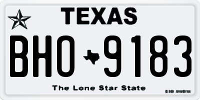 TX license plate BHO9183