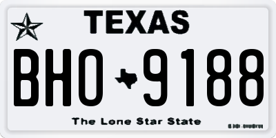 TX license plate BHO9188