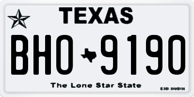 TX license plate BHO9190