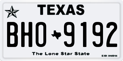 TX license plate BHO9192
