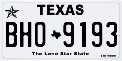 TX license plate BHO9193