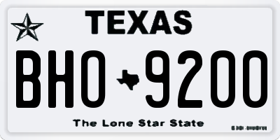 TX license plate BHO9200