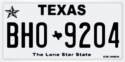 TX license plate BHO9204