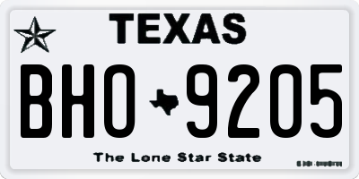 TX license plate BHO9205