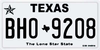 TX license plate BHO9208