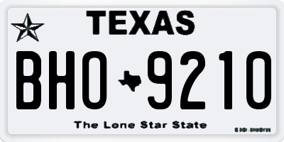 TX license plate BHO9210